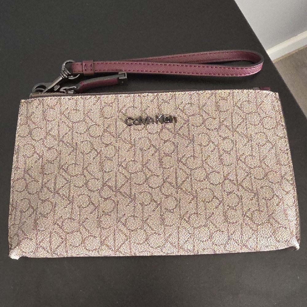 Calvin Klein Burgundy Wristlet